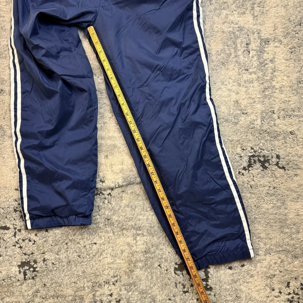 Vintage Y2K Adidas Track Pants Men M Blue Nylon Lined Swooshy Retro 2000s